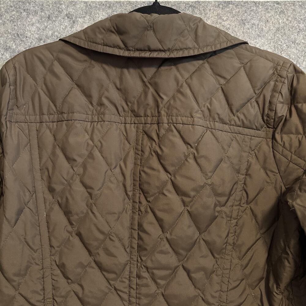 J Crew Jacket Womens Size Medium Green Quilted Down Snap Pockets Mid Length Coat - Picture 9 of 14